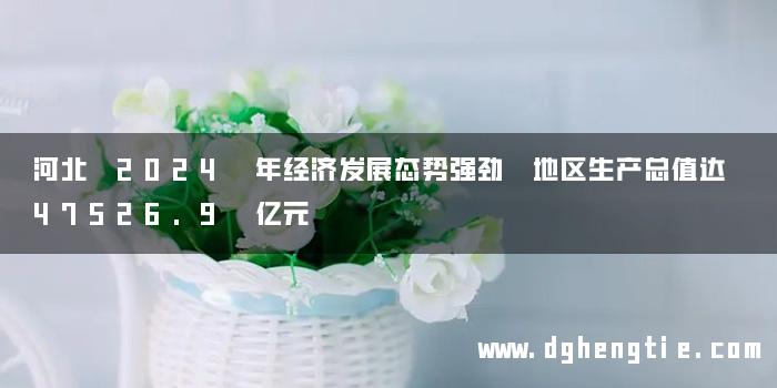 河北 2024 年经济发展态势强劲 地区生产总值达 47526.9 亿元